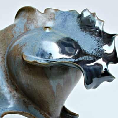 Gold crystalline pot closeup by Salman ikram